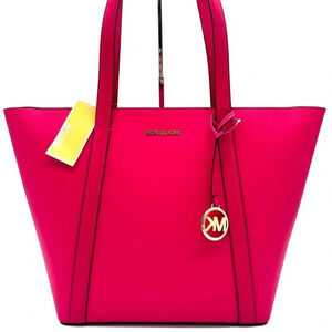 Michael Kors Pratt Large Signature Logo Tote Bag Electric Pink